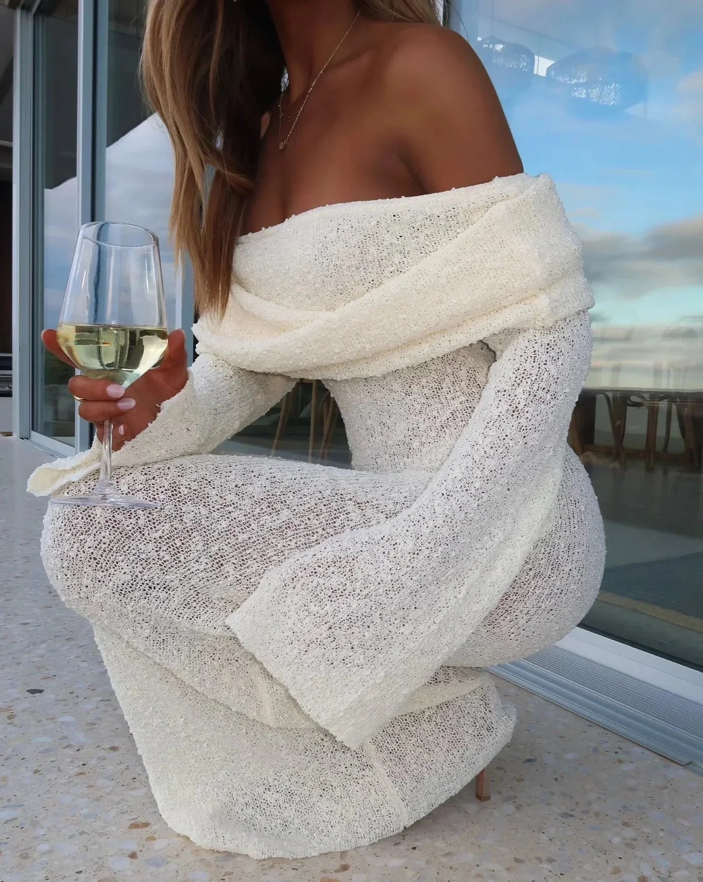 Stylova™ | Off-Shoulder Maxi Dress