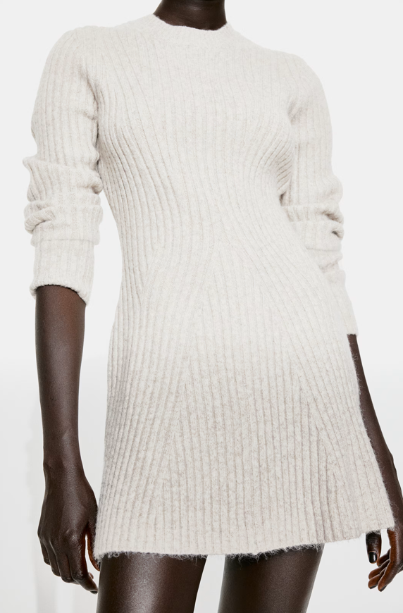 Soft Ribbed Flare Dress