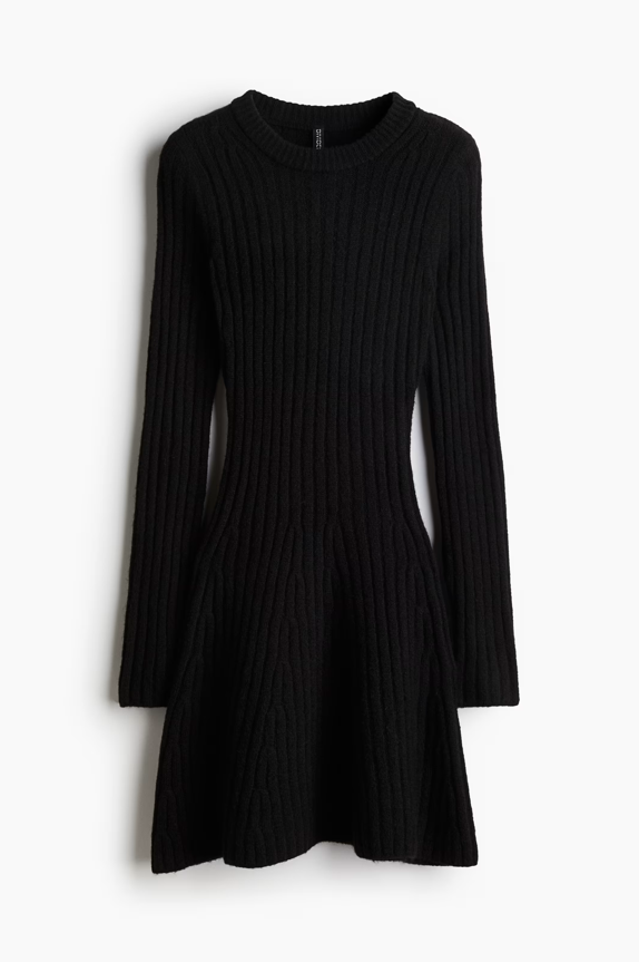 Soft Ribbed Flare Dress