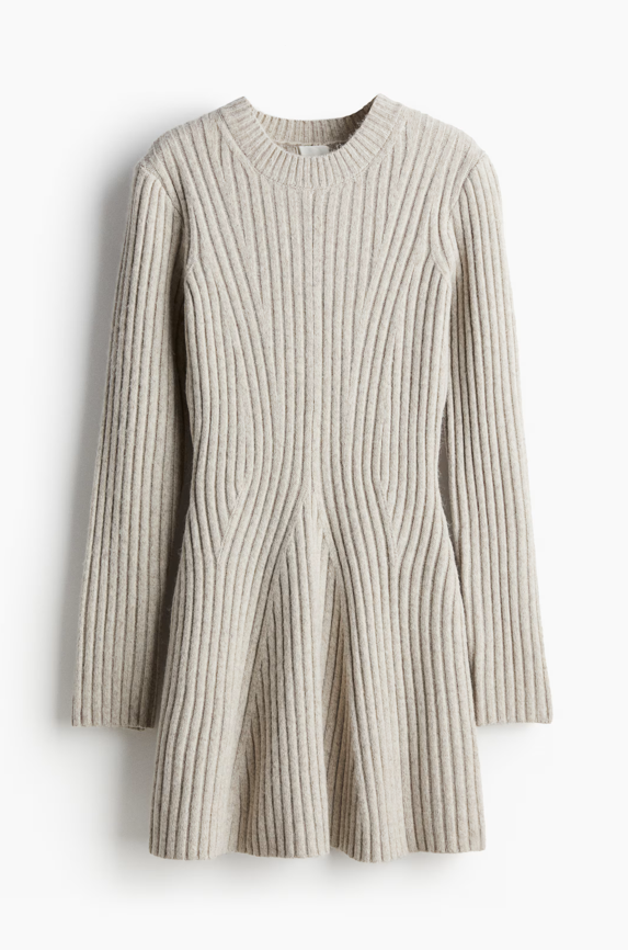 Soft Ribbed Flare Dress