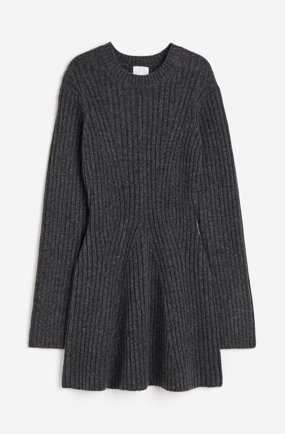 Soft Ribbed Flare Dress