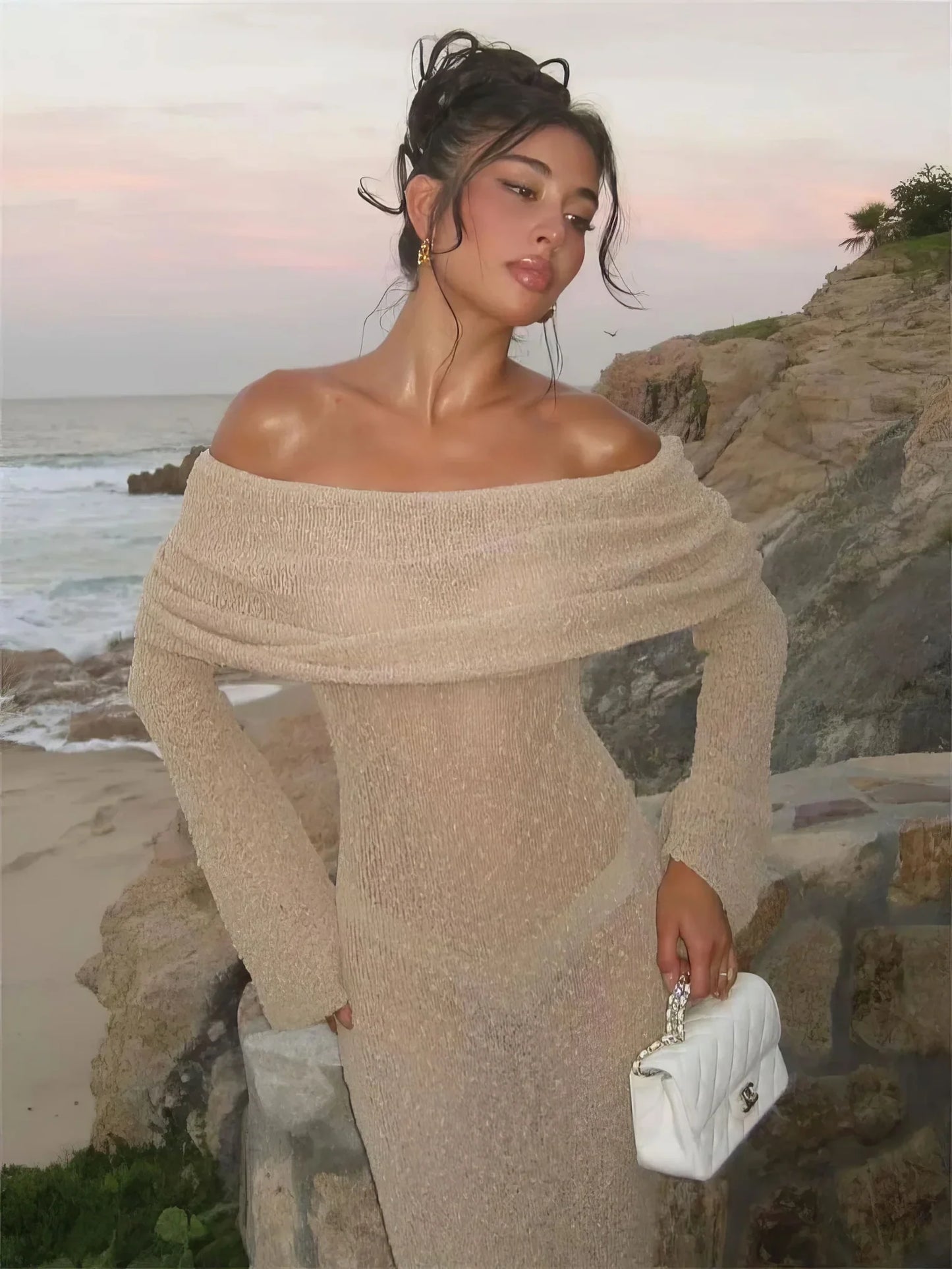 Stylova™ | Off-Shoulder Maxi Dress
