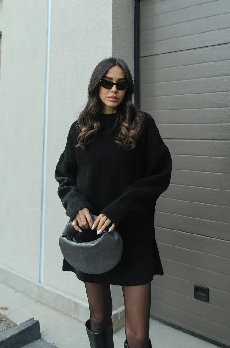 Elegant Knitwear Dress Set