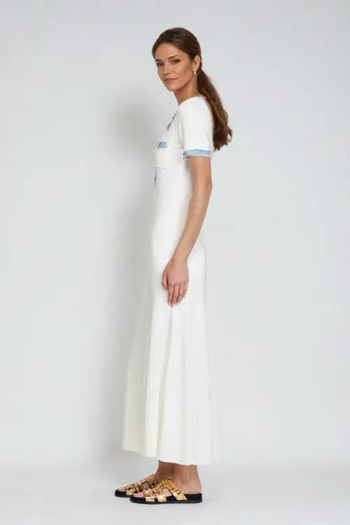 Stylova™ Knit And Denim Midi Dress