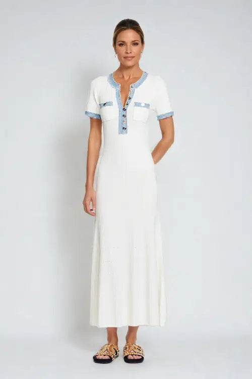 Stylova™ Knit And Denim Midi Dress