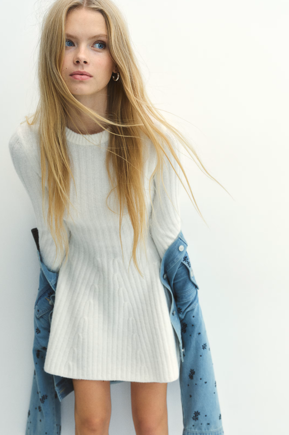 Soft Ribbed Flare Dress
