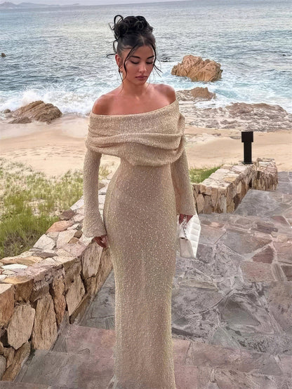 Stylova™ | Off-Shoulder Maxi Dress