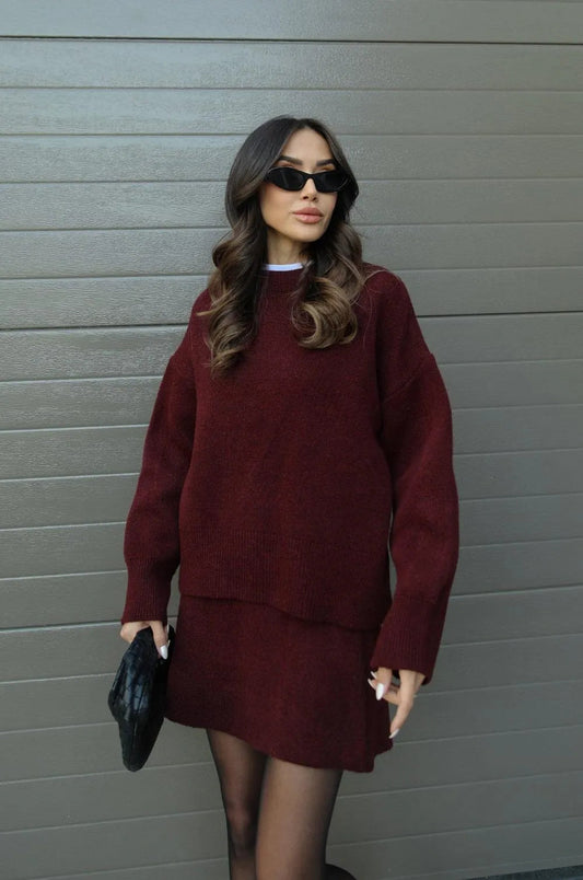 Elegant Knitwear Dress Set