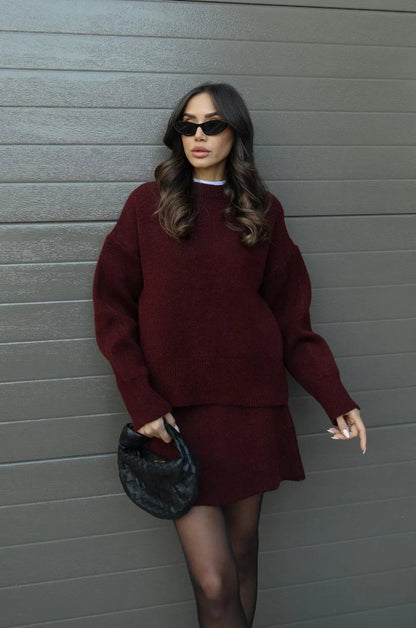 Elegant Knitwear Dress Set