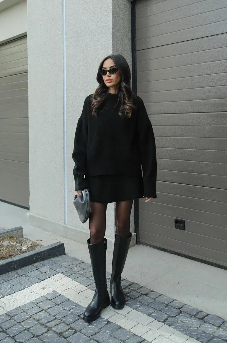 Elegant Knitwear Dress Set