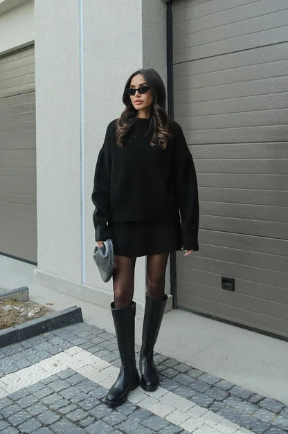 Elegant Knitwear Dress Set
