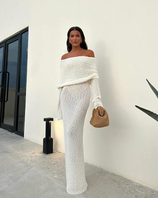 Stylova™ | Off-Shoulder Maxi Dress